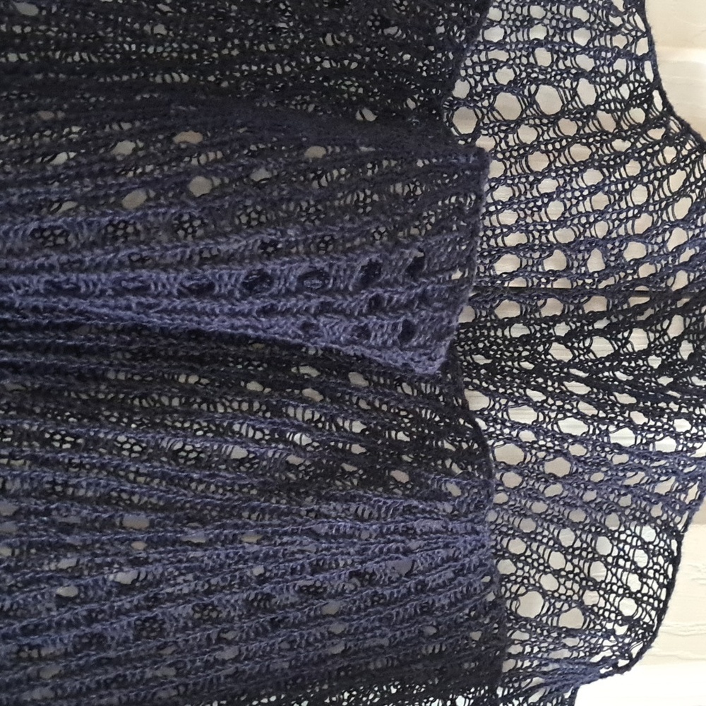 Eileen Fisher 2pc Organic Linen Navy Crocheted Sweater  & Silk Sleeveless S  NEW - Picture 4 of 10